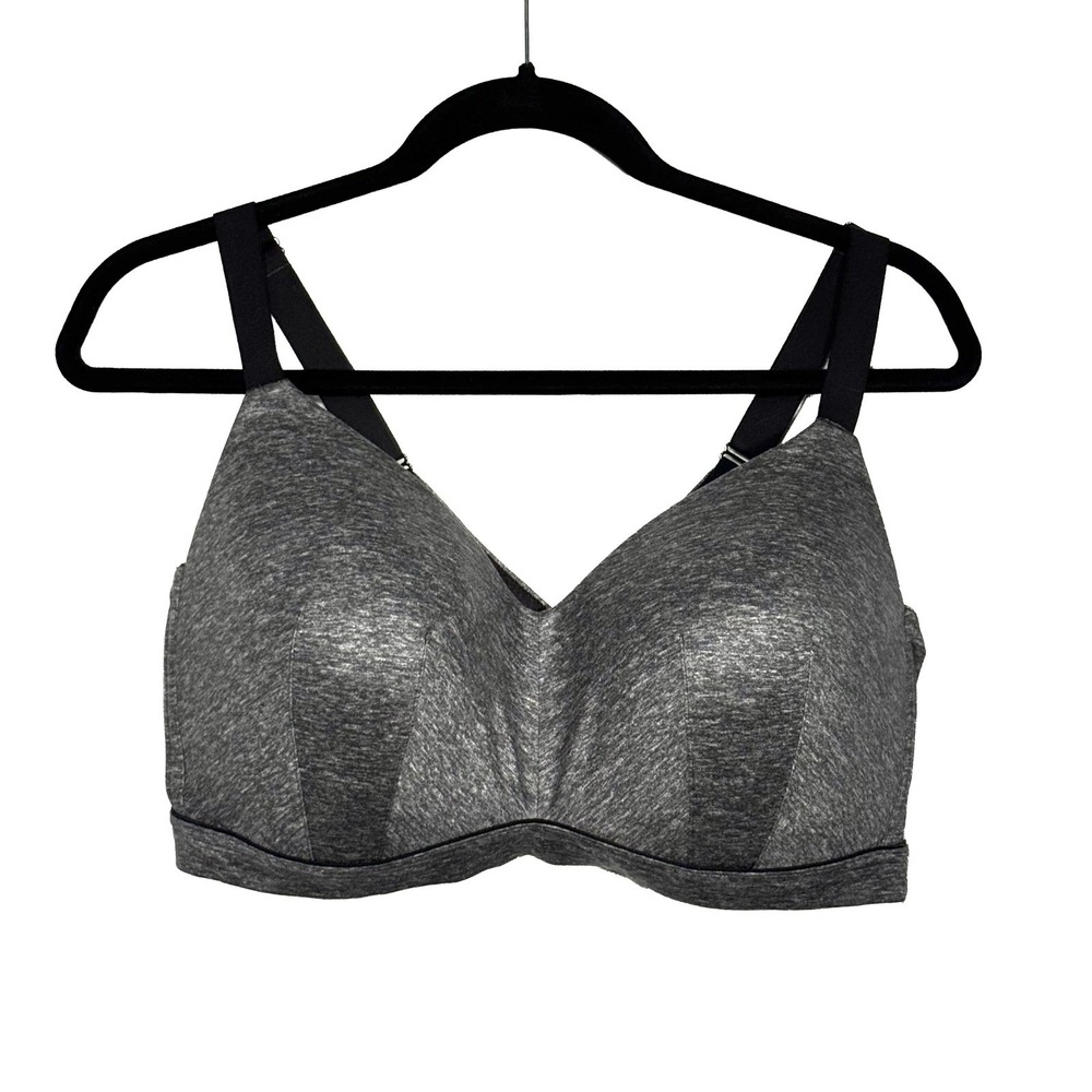 Cacique Lightly Lined Lounge Bra Wireless Pullover Comfort Heather Gray 42DD - Picture 4 of 9